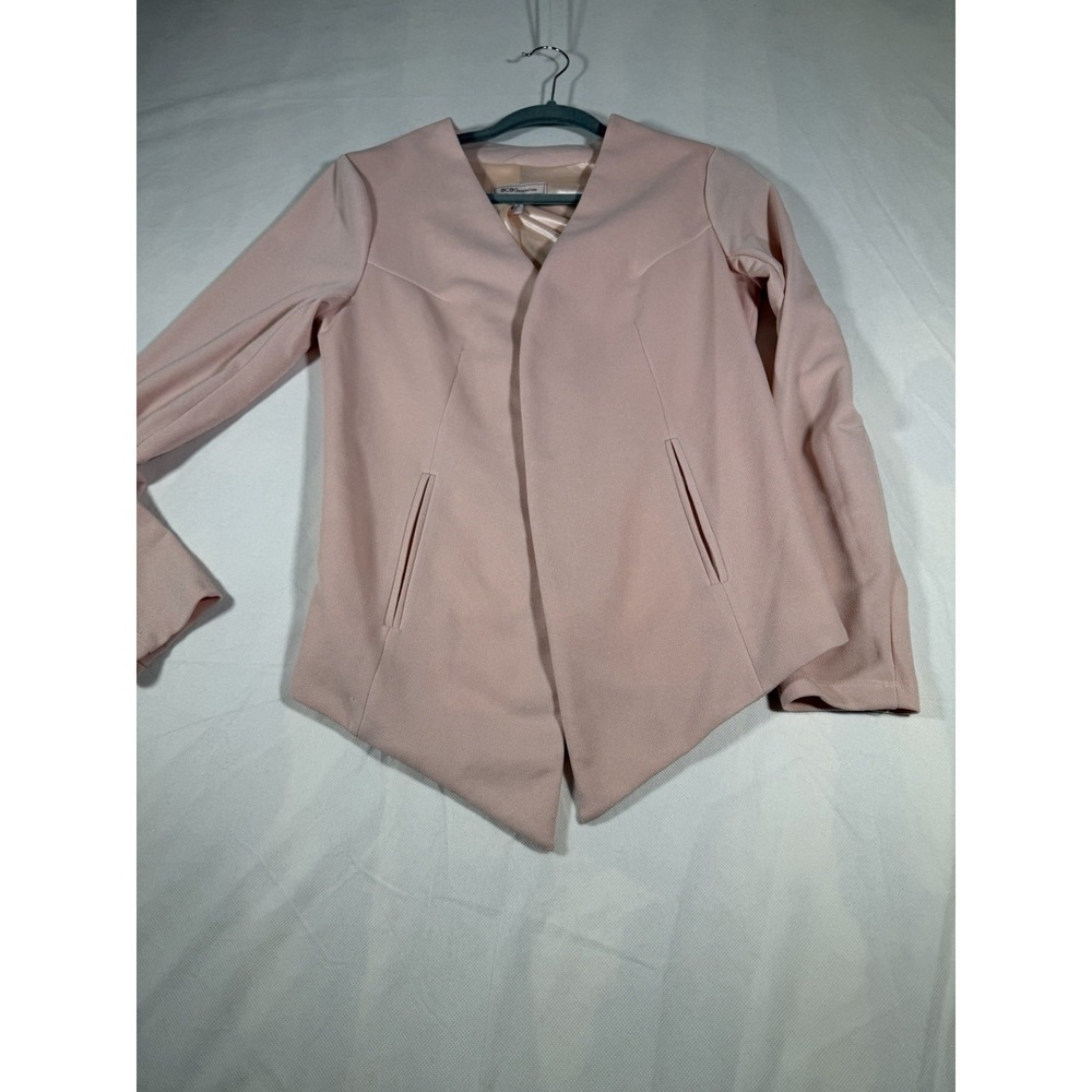 BCBGeneration  Woman’s S Pink Rose Tuxedo Open Blazer Jacket  Business Casual